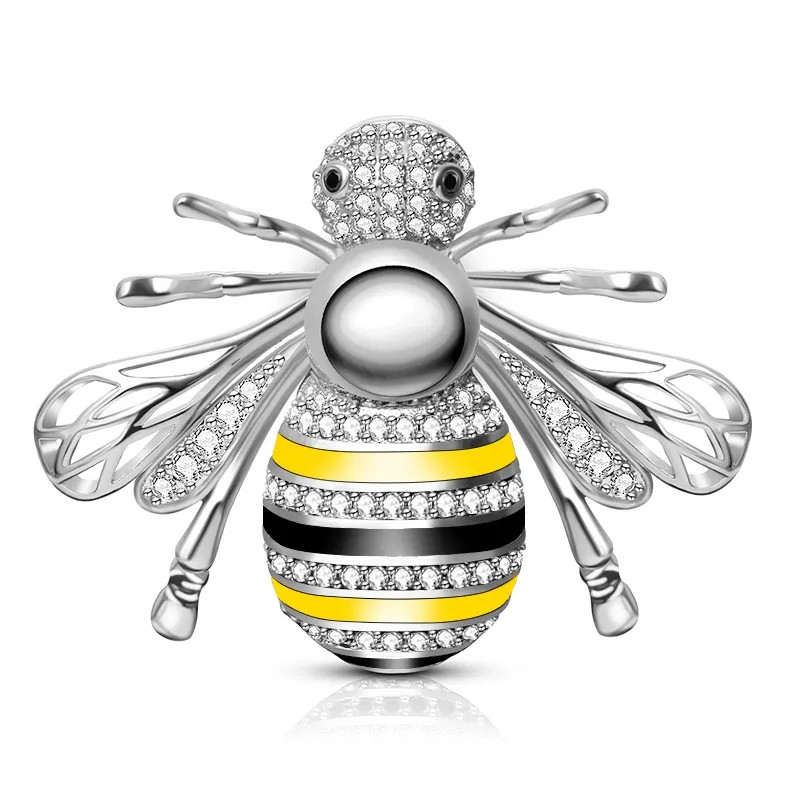 Broche abeille argentée ou dorée - couleur argent