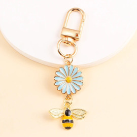Huit couleurs de portec-clés abeilles bijoux - couleur bleu clie