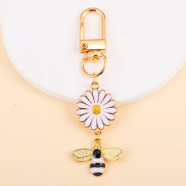 Huit couleurs de portec-clés abeilles bijoux - couleur noir et blanc