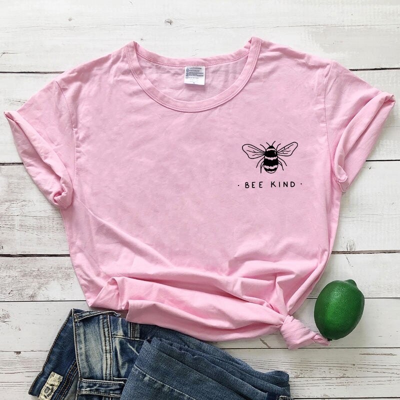 T-shirt Bee Kind pour femme rose