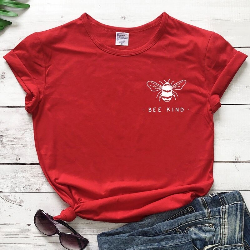 T-shirt Bee Kind pour femme rouge