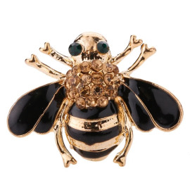vue détaillée Broche abeille noire profond