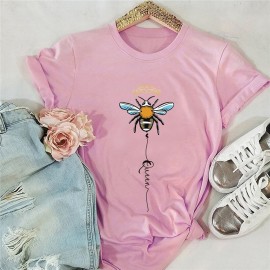 T-shirt femme Queen Bee à motif abeille rose