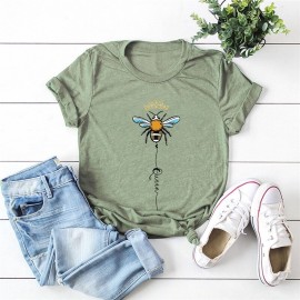 T-shirt femme Queen Bee à motif abeille kaki