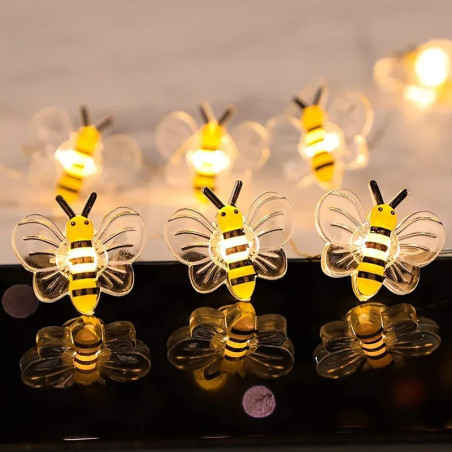 détails Guirlande abeilles lumineuses, 20 ou 30 LED