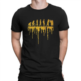 T-shirt col rond apiculteur - évolution des l'homme et des abeilles - couleur noir