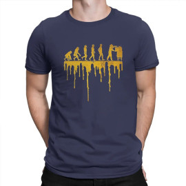 T-shirt col rond apiculteur - évolution des l'homme et des abeilles - couleur violet
