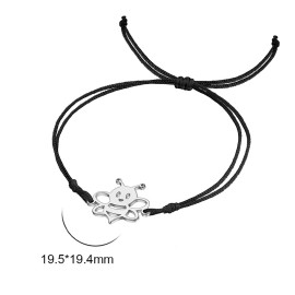 Bracelets cordelette petite abeille - couleur argent noir