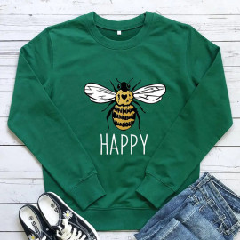 Sweatshirt Bee Happy abeille douce - modèle vert