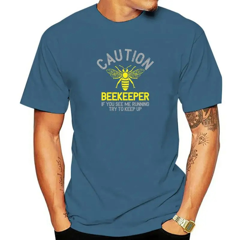 T-shirt beekeper  if you see me running, try to keep - couleur bleu