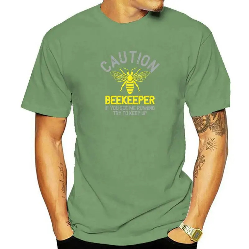 T-shirt beekeper  if you see me running, try to keep - couleur vert