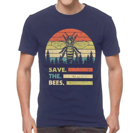 T-shirt save the bees - bleu marine