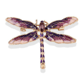 broche libellule cristal couleur violet
