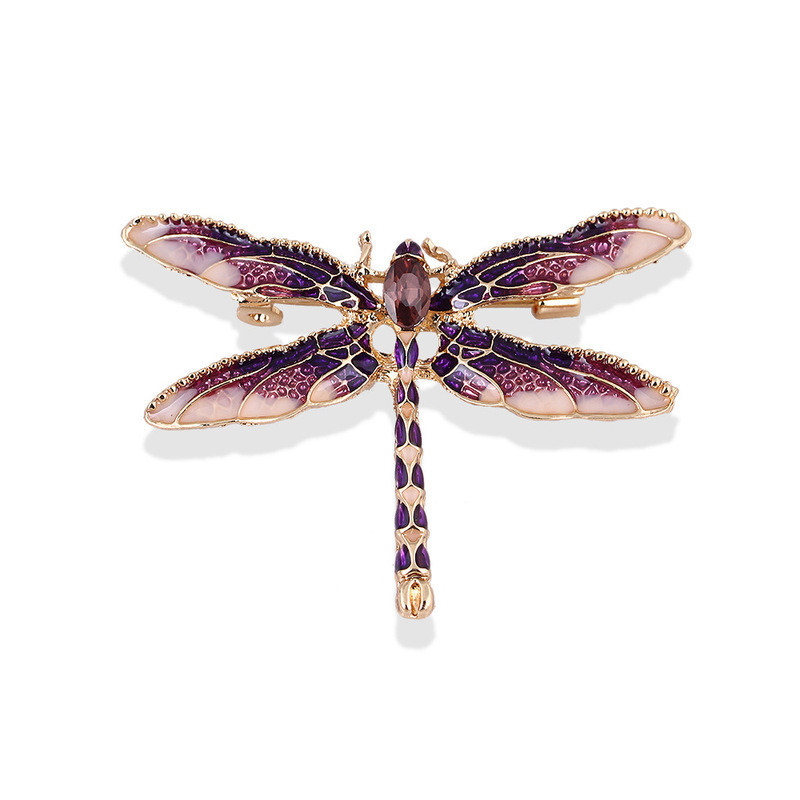 broche libellule cristal couleur violet