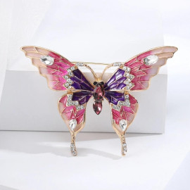 Broches Papillon Multicolores aux ailes déployées Couleur Rose