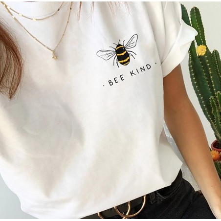 T-shirt Bee Kind pour femme blanc