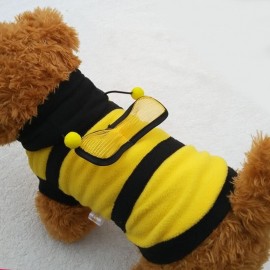 Manteau à capuche abeille pour chien vue dessus gauche