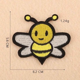 écusson patch brodé en forme d'abeille taille