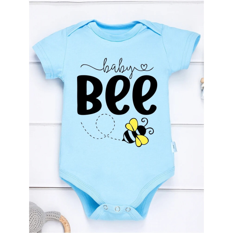 Body abeille hiver en coton pour bébé - bleu