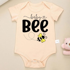 Body abeille hiver en coton pour bébé - couleur beige