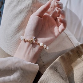 Magnifique Bracelet en perle naturelle pour femme avec abeille en Zircon