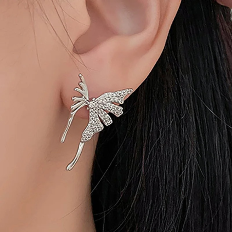 Boucles d'oreilles papillon avec papillons design et strass