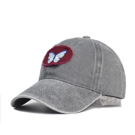 Casquettes de baseball à Broderie Papillon - Couleur Gris Clair