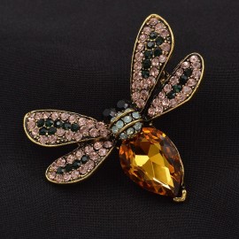 Broche abeille Vintage en cristal