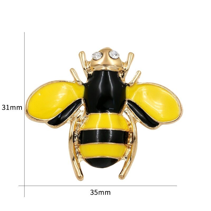 Broche cristal strass émaillée abeille frelon - modèle 5