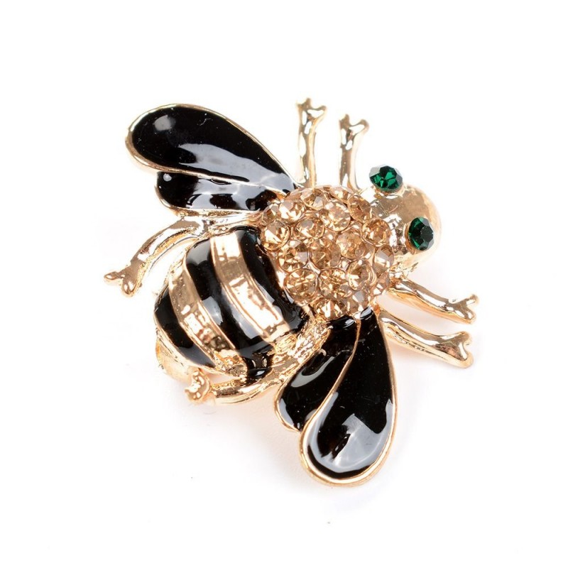 Magnifique broche abeille strass et cristal couleur nor et or