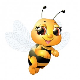 Autocollant abeille volante 13.4 cm x 14.3 cm